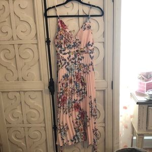 Long pink floral dress